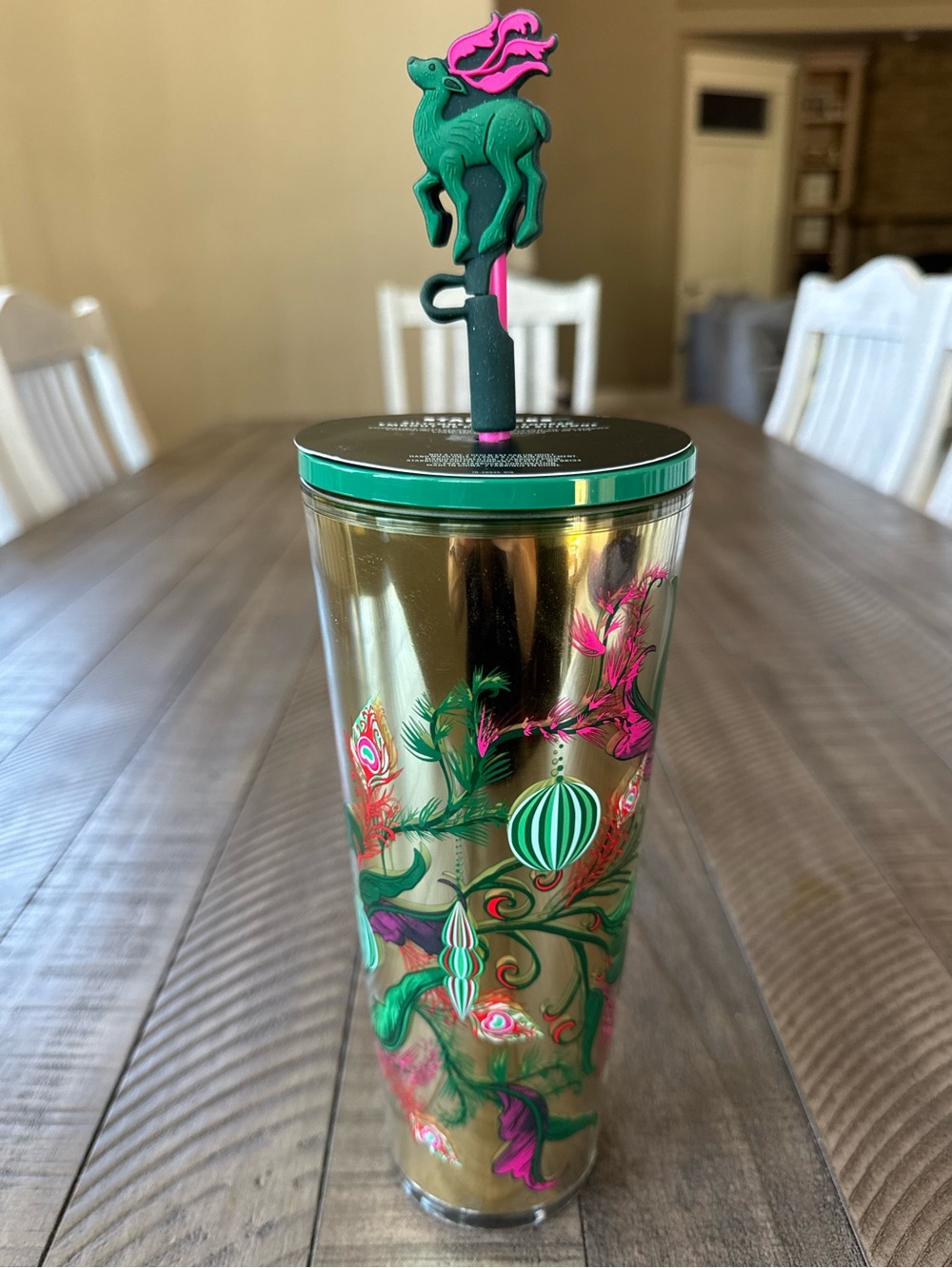 Starbucks 2024 Holiday Tumbler 24-ounce Cold Cup + Straw & Topper (NWT)